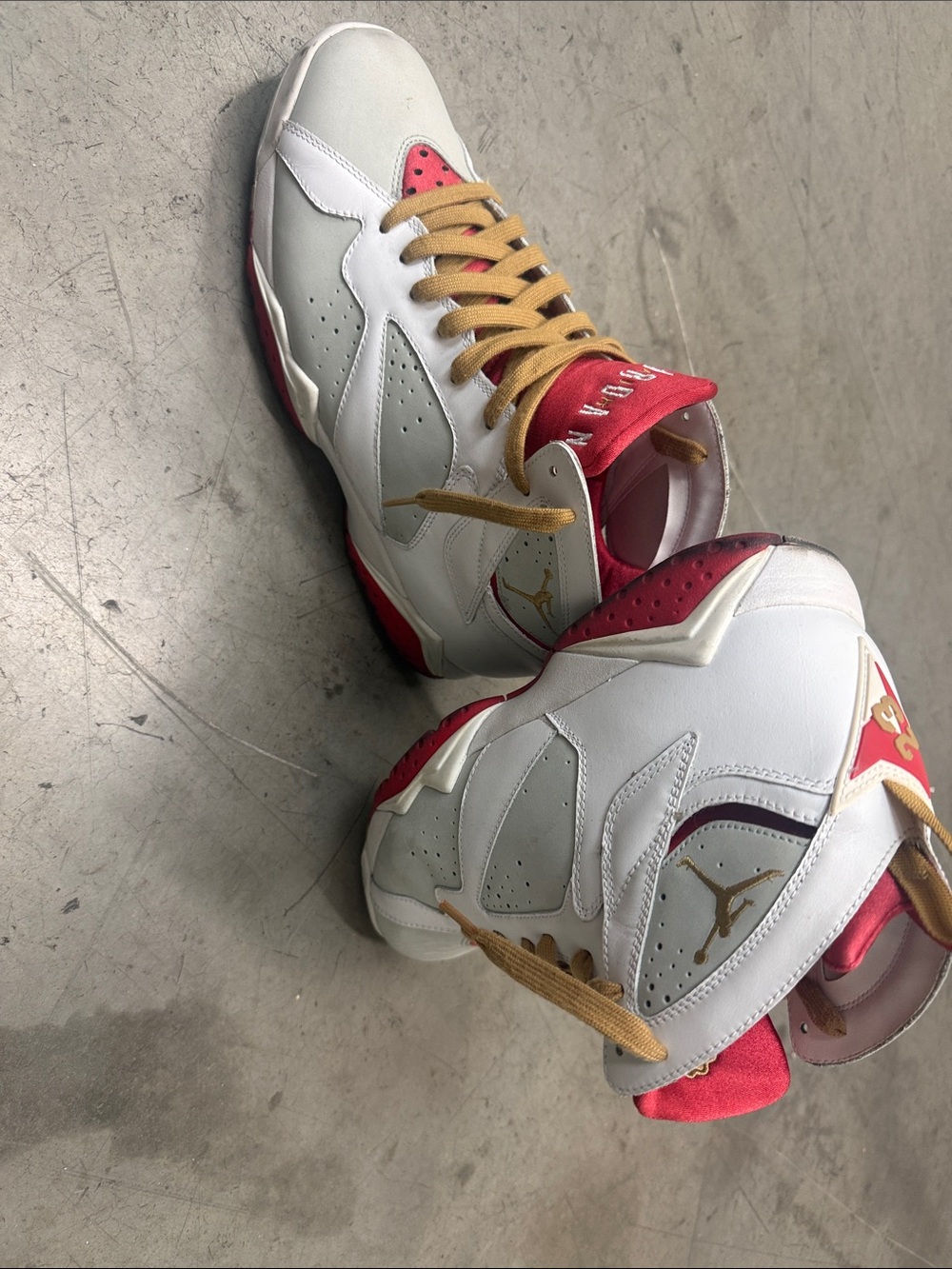 Jordan Men’s Sneakers - White/Red/Gold Accent